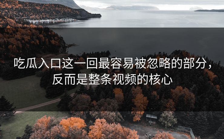 吃瓜入口这一回最容易被忽略的部分,反而是整条视频的核心 吃瓜入口这一回最容易被忽略的部分,反而是整条视频的核心